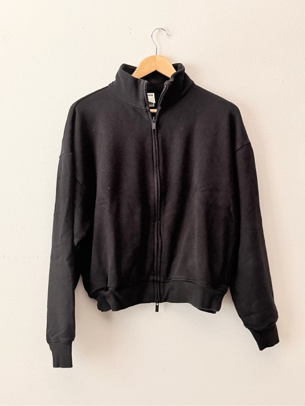 PINK Victoria's Secret Black Crewneck Full Zip Sweatshirt